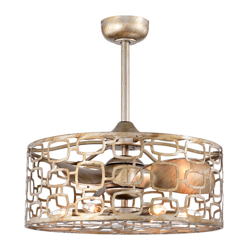 WAREHOUSE OF TIFFANY'S DW01W36AS Anistara 23 in. 6-Lights Indoor Antique Silver Finish Ceiling Fan with Light Kit and Remote