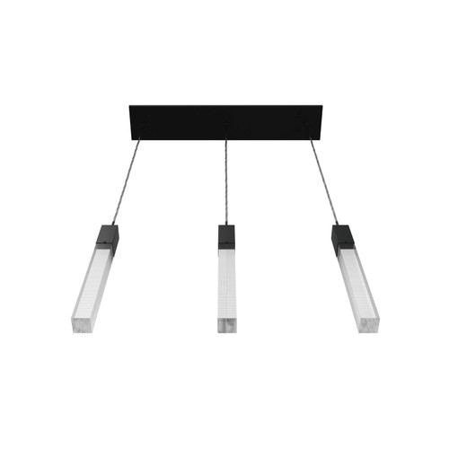 AVENUE LIGHTING HF1900-3-GL-BK-SNW 3-Light FLUSH MOUNT PENDANTS, BLACK