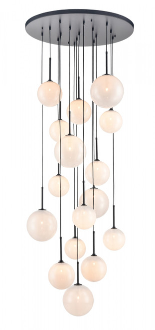AVENUE LIGHTING HF4266-BK-WHT 16-Light PENDANT, BLACK
