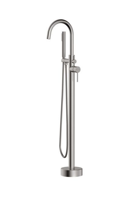 ELEGANT KITCHEN AND BATH FAT-8001BNK Steven Floor Mounted Roman Tub Faucet with Handshower in Brushed Nickel