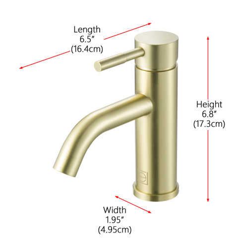 ELEGANT KITCHEN AND BATH FAV-1006BGD Victor Single Hole Single Handle Bathroom Faucet in Brushed Gold
