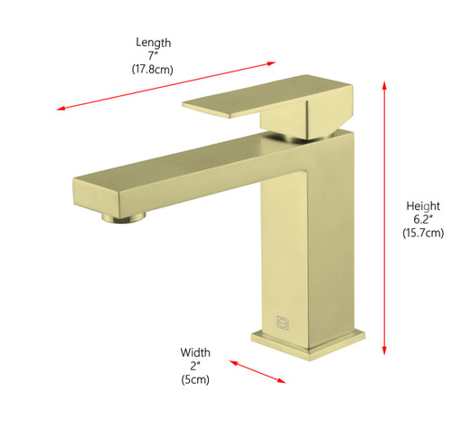 ELEGANT KITCHEN AND BATH FAV-1001BGD Jakob Single Hole Single Handle Bathroom Faucet in Brushed Gold