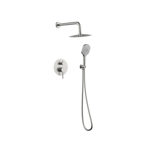 ELEGANT KITCHEN AND BATH FAS-9001BNK George Complete Shower Faucet System with Rough-in Valve in Brushed Nickel ELEGANT KITCHEN AND BATH FAS-9001BNK George Complete Shower Faucet System with Rough-in Valve in Brushed Nickel
