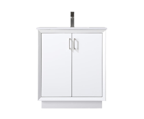 ELEGANT KITCHEN AND BATH VF19630WH 30 Inch SIngle Bathroom Vanity In White ELEGANT KITCHEN AND BATH VF19630WH 30 Inch SIngle Bathroom Vanity In White