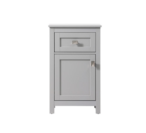 ELEGANT KITCHEN AND BATH SC011830GR 18 Inch Wide Bathroom Storage Freedstanding Cabinet In Grey