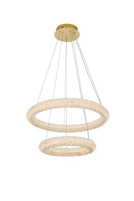 ELEGANT LIGHTING 3800G24SG Bowen 24 inch Adjustable LED Chandelier in Satin Gold ELEGANT LIGHTING 3800G24SG Bowen 24 inch Adjustable LED Chandelier in Satin Gold