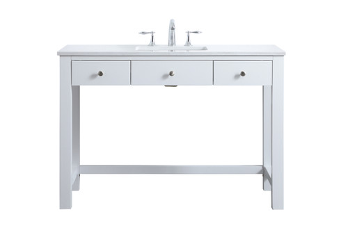 ELEGANT KITCHEN AND BATH VF14848WH 48 Inch ADA Compliant Bathroom Vanity In White ELEGANT KITCHEN AND BATH VF14848WH 48 Inch ADA Compliant Bathroom Vanity In White