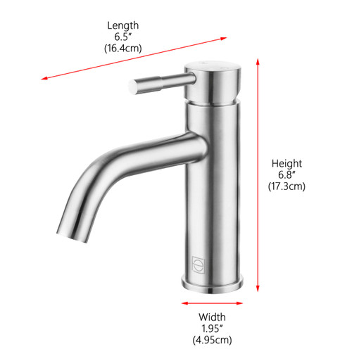 ELEGANT KITCHEN AND BATH FAV-1006BNK Victor Single Hole Single Handle Bathroom Faucet in Brushed Nickel