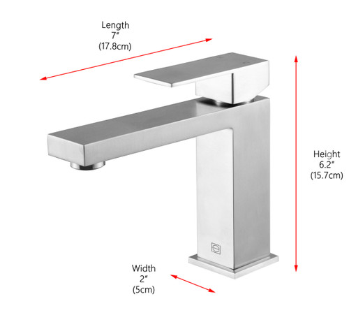 ELEGANT KITCHEN AND BATH FAV-1001BNK Jakob Single Hole Single Handle Bathroom Faucet in Brushed Nickel