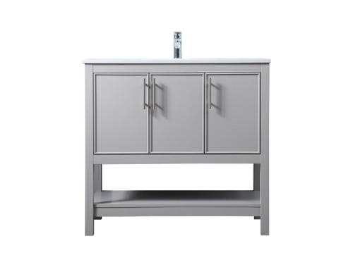 ELEGANT KITCHEN AND BATH VF26636GR 36 Inch SIngle Bathroom Vanity In Grey