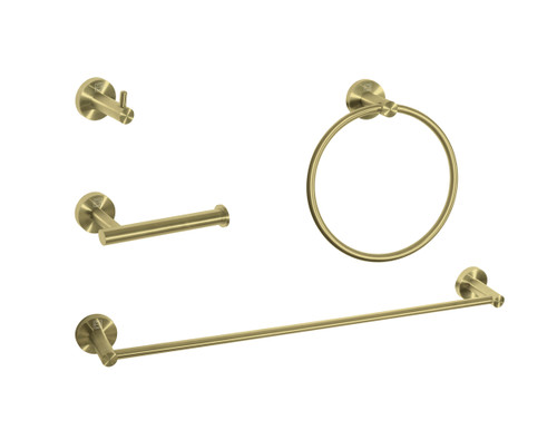 ELEGANT KITCHEN AND BATH HWB-11S4BGD Freya 4-Piece Bathroom Hardware Set in Brushed Gold ELEGANT KITCHEN AND BATH HWB-11S4BGD Freya 4-Piece Bathroom Hardware Set in Brushed Gold