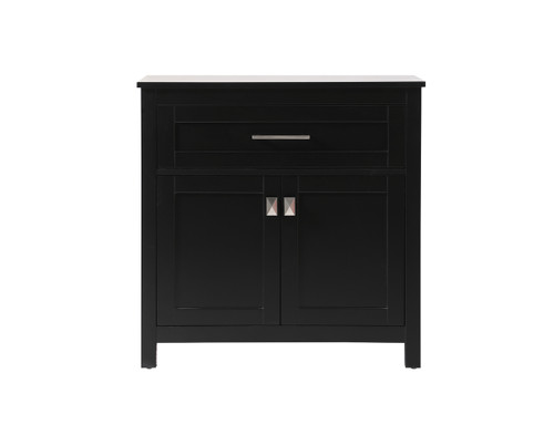 ELEGANT KITCHEN AND BATH SC013030BK 30 Inch Wide Bathroom Storage Freestanding Cabinet In Black