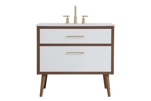 ELEGANT KITCHEN AND BATH VF41036WH 36 inch bathroom vanity in White ELEGANT KITCHEN AND BATH VF41036WH 36 inch bathroom vanity in White