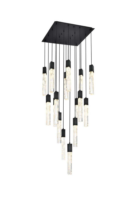 ELEGANT LIGHTING 2088G30BK Aurora 30 inch Pendant in Black