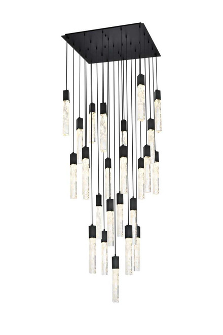 ELEGANT LIGHTING 2088G30SG Aurora 30 inch Chandelier in Satin Gold