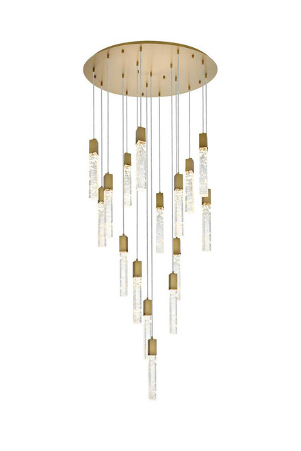 ELEGANT LIGHTING 2089G36SG Aurora 36 inch Chandelier in Satin Gold