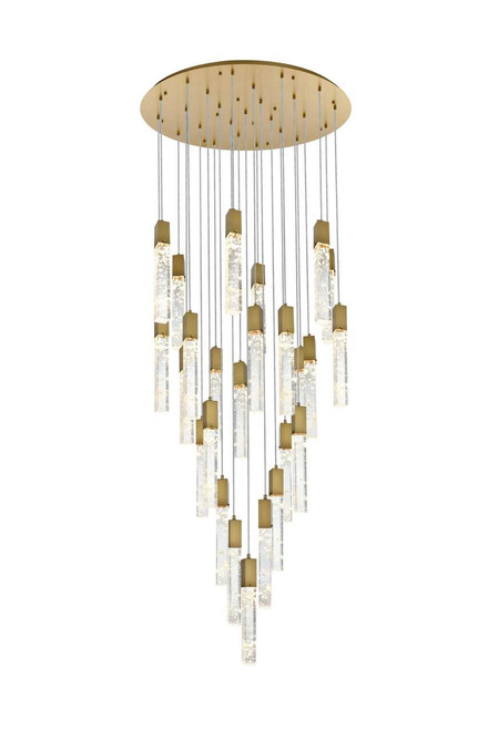 ELEGANT LIGHTING 2089G42SG Aurora 42 inch Chandelier in Satin Gold