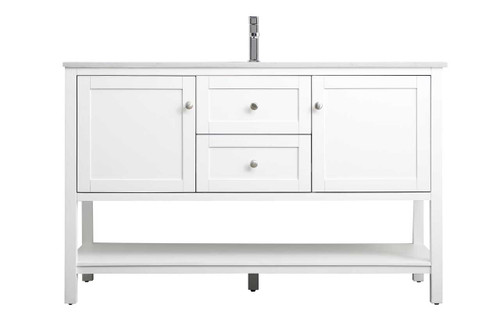 ELEGANT KITCHEN AND BATH VF22254WH 54 Inch Single Bathroom Vanity In White