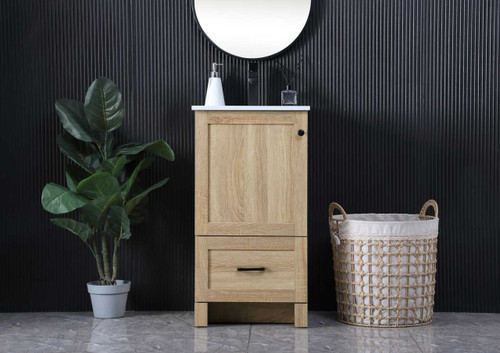 ELEGANT KITCHEN AND BATH VF2818MW 18 Inch Single Bathroom Vanity In Mango Wood