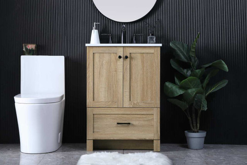 ELEGANT KITCHEN AND BATH VF2824MW 24 Inch Single Bathroom Vanity In Mango Wood