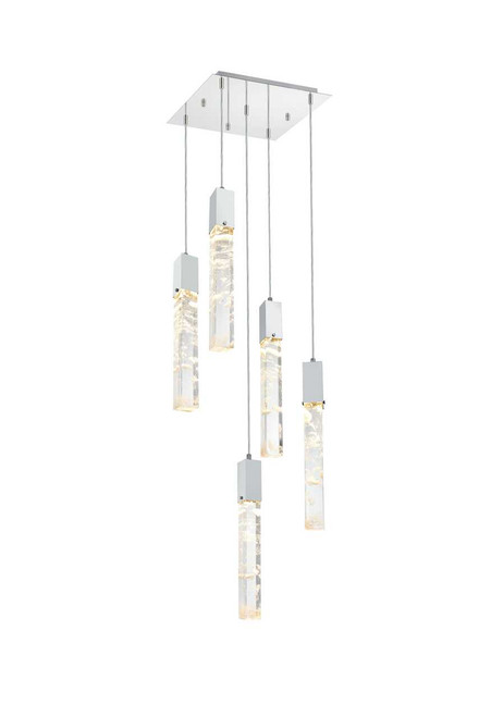 ELEGANT LIGHTING 2088D16C Aurora 16 inch Pendant in Chrome