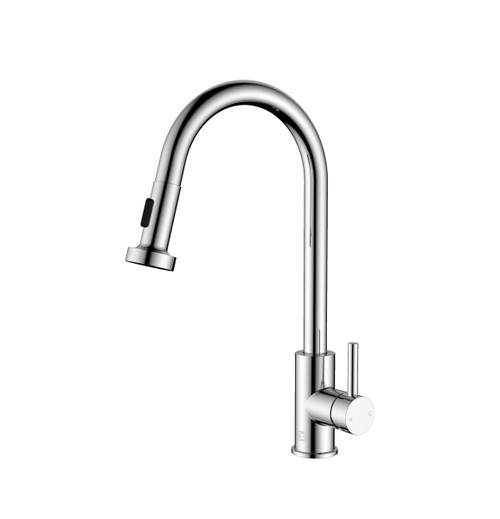 ELEGANT KITCHEN AND BATH FAK-309PCH Sem Single Handle Pull Down Sprayer Kitchen Faucet in Chrome ELEGANT KITCHEN AND BATH FAK-309PCH Sem Single Handle Pull Down Sprayer Kitchen Faucet in Chrome