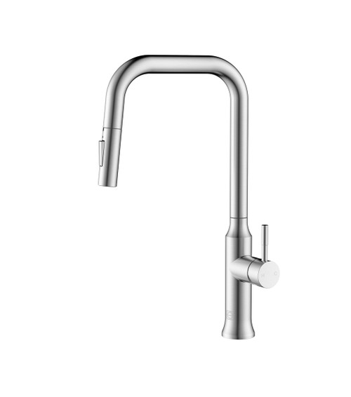 ELEGANT KITCHEN AND BATH FAK-311BNK Noor Single Handle Pull Down Sprayer Kitchen Faucet in Brushed Nickel ELEGANT KITCHEN AND BATH FAK-311BNK Noor Single Handle Pull Down Sprayer Kitchen Faucet in Brushed Nickel