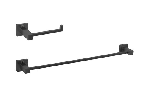 ELEGANT KITCHEN AND BATH HWB-12S2MBK Isla 2-Piece Bathroom Hardware Set in Matte Black