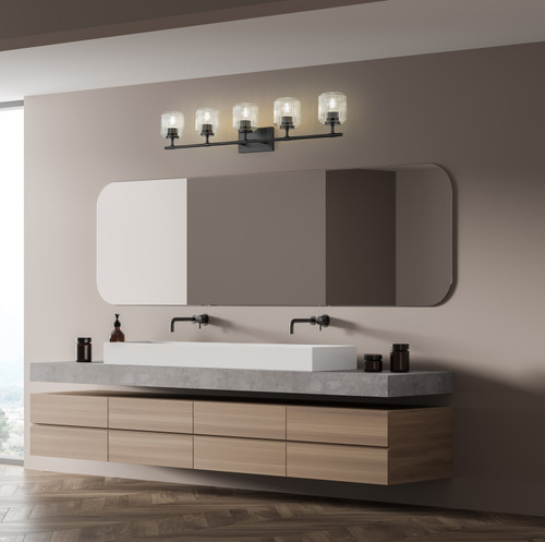 Z-LITE 7515-5V-MB 5 Light Vanity, Matte Black