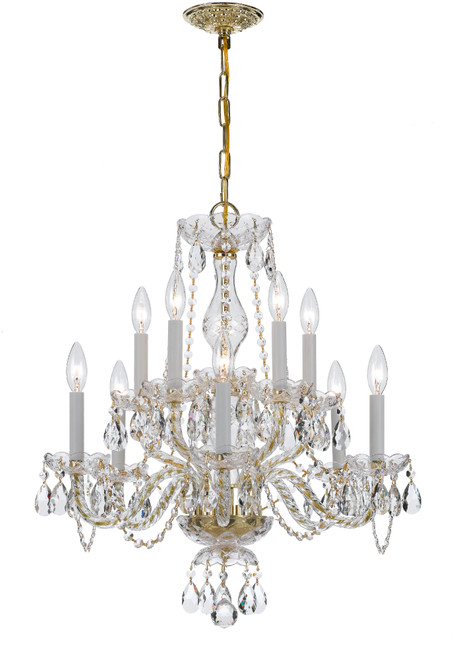 CRYSTORAMA 5080-PB-CL-I Traditional Crystal 10 Light Clear Italian Crystal Polished Brass Chandelier CRYSTORAMA 5080-PB-CL-I Traditional Crystal 10 Light Clear Italian Crystal Polished Brass Chandelier