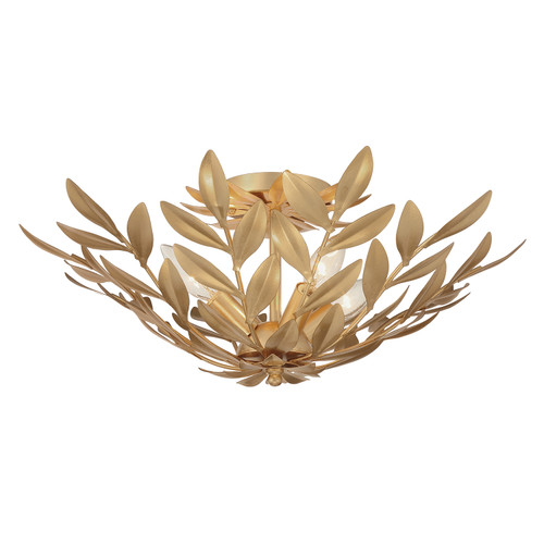 CRYSTORAMA 560-GA Broche 4 Light Antique Gold Semi Flush Mount CRYSTORAMA 560-GA Broche 4 Light Antique Gold Semi Flush Mount