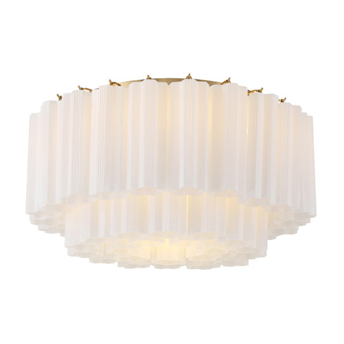 CRYSTORAMA ADD-321-AG-WH Addis 7 Light Aged Brass Flush Mount