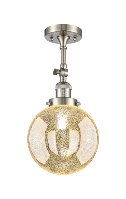 INNOVATIONS 203-SN-G208-8 Beacon 1-Light Sconce Brushed Satin Nickel