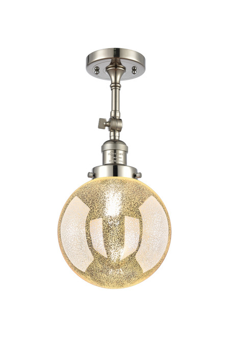 INNOVATIONS 203-PN-G208-8 Beacon 1-Light Sconce Polished Nickel