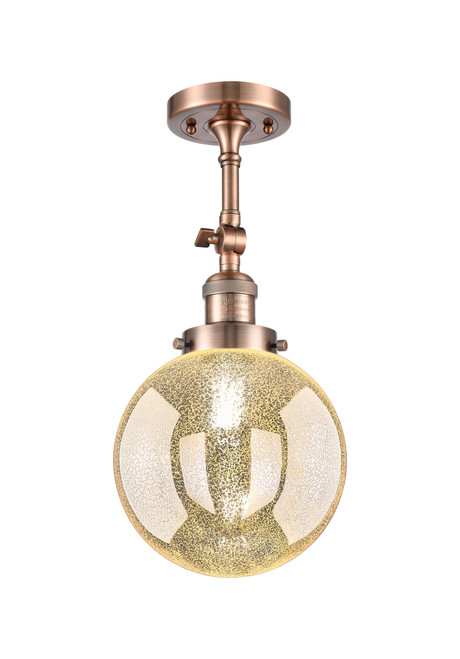 INNOVATIONS 203-AC-G208-8 Beacon 1-Light Sconce Antique Copper