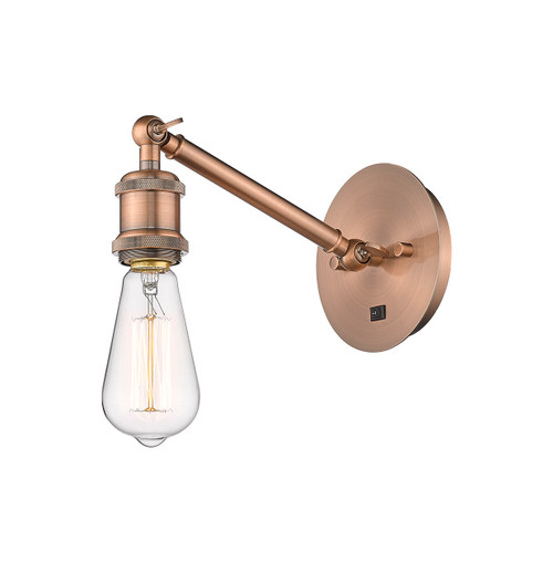 INNOVATIONS 317-1W-AC-G559-8SM Bridal Veil 1-Light Sconce Antique Copper