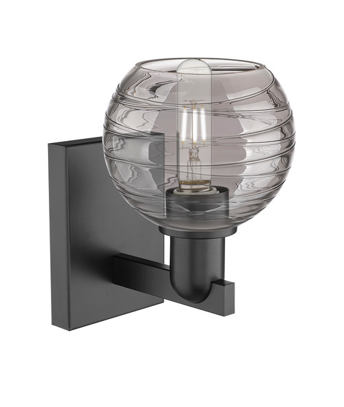 INNOVATIONS 716-1W-BK-G1213-6SM Athens Deco Swirl 1-Light Sconce Matte Black