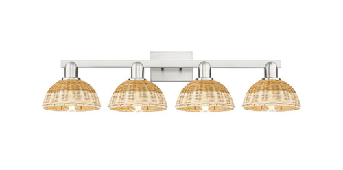 INNOVATIONS 716-4W-SN-NBD2-75-NAT Natural Ballston Dome 4-Light Bath Vanity Light Brushed Satin Nickel