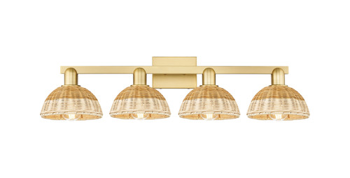 INNOVATIONS 716-4W-SG-NBD2-75-NAT Natural Ballston Dome 4-Light Bath Vanity Light Satin Gold