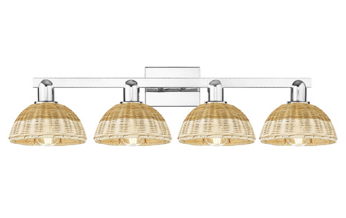 INNOVATIONS 716-4W-PC-NBD2-75-NAT Natural Ballston Dome 4-Light Bath Vanity Light Polished Chrome