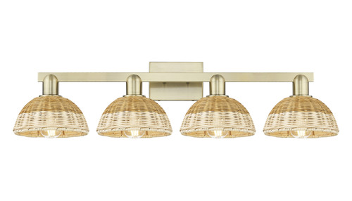 INNOVATIONS 716-4W-AB-NBD2-75-NAT Natural Ballston Dome 4-Light Bath Vanity Light Antique Brass