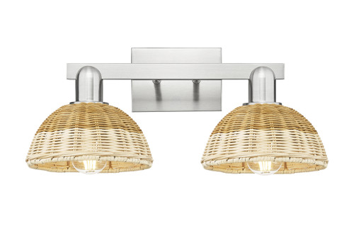 INNOVATIONS 716-2W-SN-NBD2-75-NAT Natural Ballston Dome 2-Light Bath Vanity Light Brushed Satin Nickel
