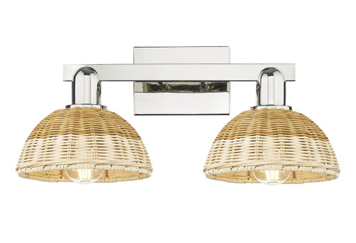 INNOVATIONS 716-2W-PN-NBD2-75-NAT Natural Ballston Dome 2-Light Bath Vanity Light Polished Nickel