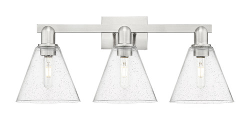 INNOVATIONS 716-3W-SN-GBC-84 Berkshire Glass 3-Light Bath Vanity Light Satin Nickel