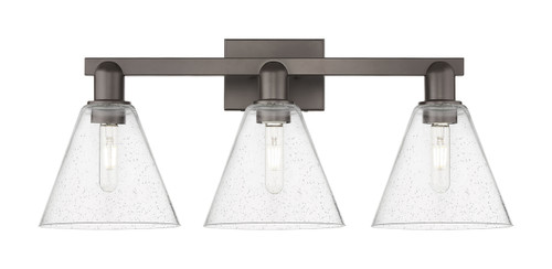 INNOVATIONS 716-3W-OB-GBC-84 Berkshire Glass 3-Light Bath Vanity Light Oil Rubbed Bronze