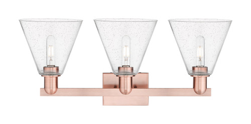 INNOVATIONS 716-3W-AC-GBC-84 Berkshire Glass 3-Light Bath Vanity Light Antique Copper