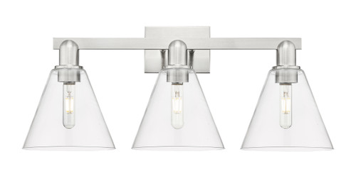 INNOVATIONS 716-3W-SN-GBC-82 Berkshire Glass 3-Light Bath Vanity Light Satin Nickel