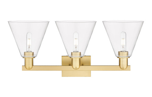 INNOVATIONS 716-3W-SG-GBC-82 Berkshire Glass 3-Light Bath Vanity Light Satin Gold