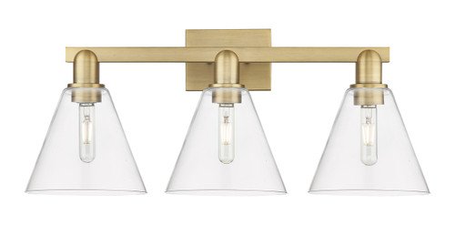 INNOVATIONS 716-3W-BB-GBC-82 Berkshire Glass 3-Light Bath Vanity Light Brushed Brass