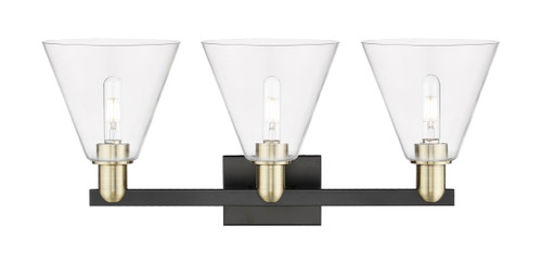 INNOVATIONS 716-3W-BAB-GBC-82 Berkshire Glass 3-Light Bath Vanity Light Black Antique Brass